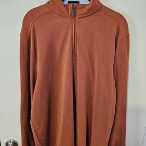 Men's Rust Quarter-Zip Sweater